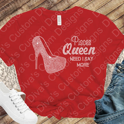 Pisces Queen Rhinestone Digital Rhinestone Download Rhinestone Birthday File Zodiac Rhinestone File SVG PNG Cricut & Silhouette svg file.