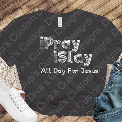 iPray iSlay Digital Rhinestone Download SVG PGN Cricut & Silhouette svg file SS10 rhinestone file Active