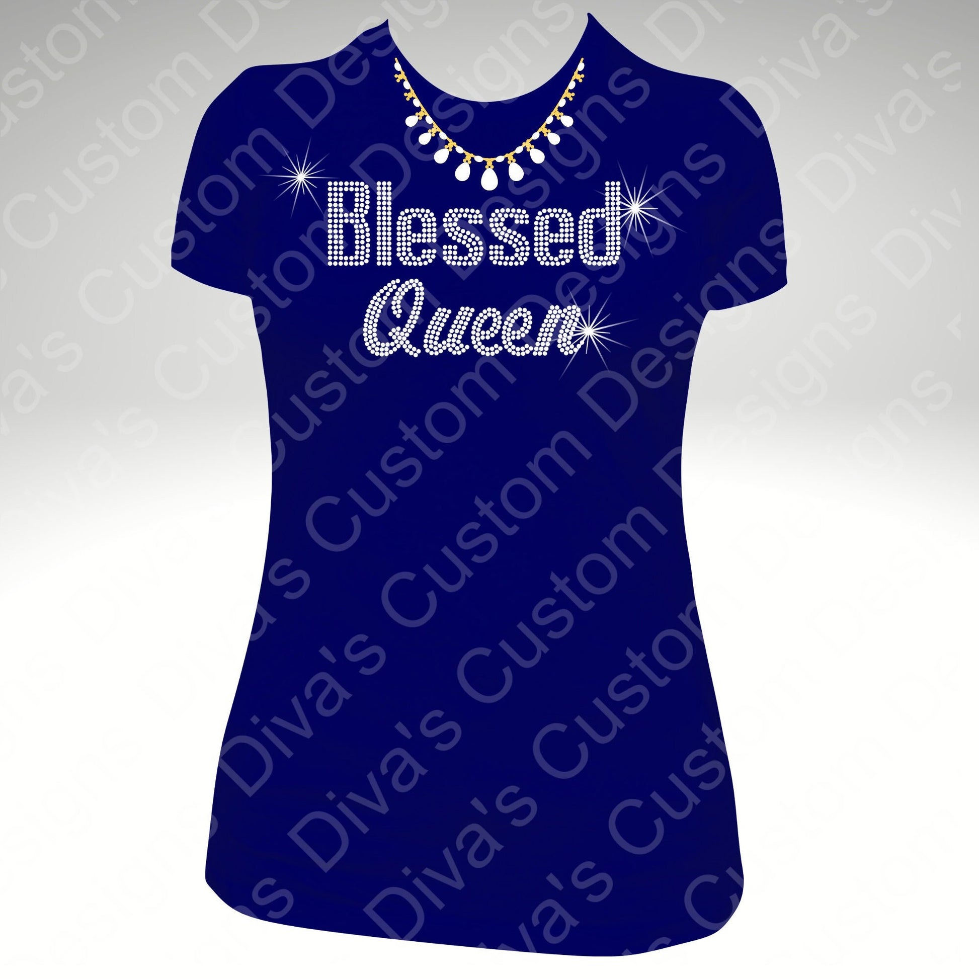 Blessed Queen Digital Rhinestone Download SVG PGN Cricut & Silhouette svg file ss10 Rhinestones Cut File Religion Cut File