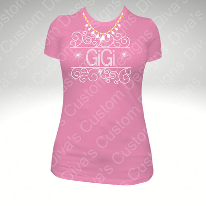 Gigi Swirl Digital Rhinestone Download SVG PGN Cricut & Silhouette svg file ss10 Rhinestones Cut File Religion Cut File
