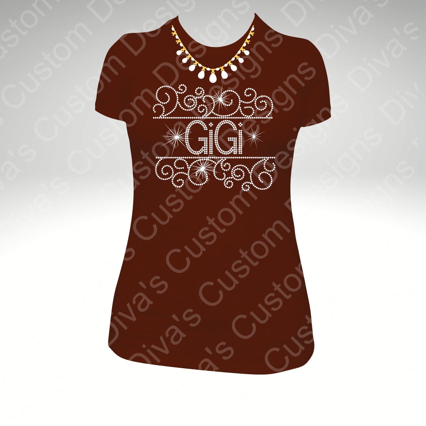 Gigi Swirl Digital Rhinestone Download SVG PGN Cricut & Silhouette svg file ss10 Rhinestones Cut File Religion Cut File