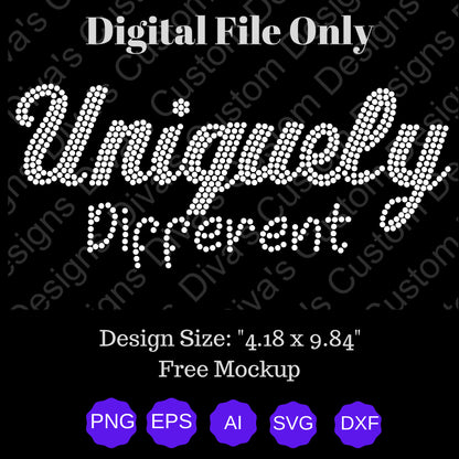 Uniquely Different Digital Rhinestone Download SVG PGN Cricut & Silhouette svg file ss10 Rhinestones Cut File Sticky Flock T-shirt Cut File