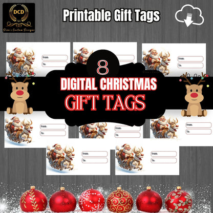 Christmas Gift Tag2, Digital Download, High-Quality PNG, JPEG Files| Limited Commercial & Personal Use | Printable Christmas Gift Tags |