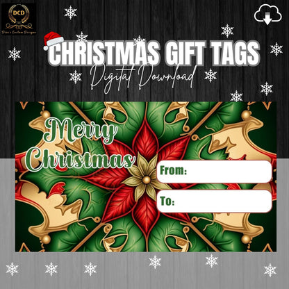 Christmas Gift Tag3, Digital Download, High-Quality PNG, JPEG Files| Limited Commercial & Personal Use | Printable Christmas Gift Tags |