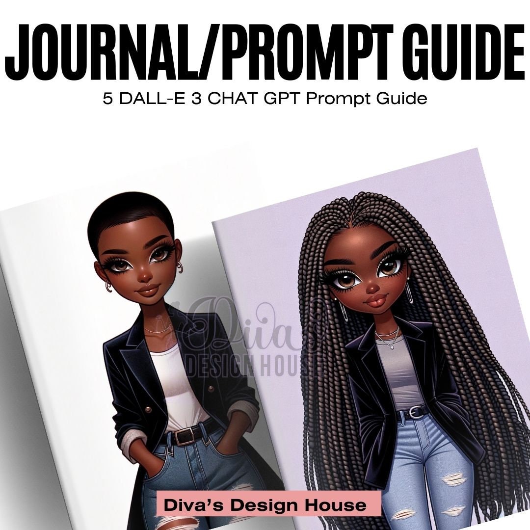 Melanin Woman 1 DALLE3 Prompt Guide | 6 Images | 6 Prompts | Includes a ChatGPT Prompt to Help Your Created Unlimited Prompts | MidJourney