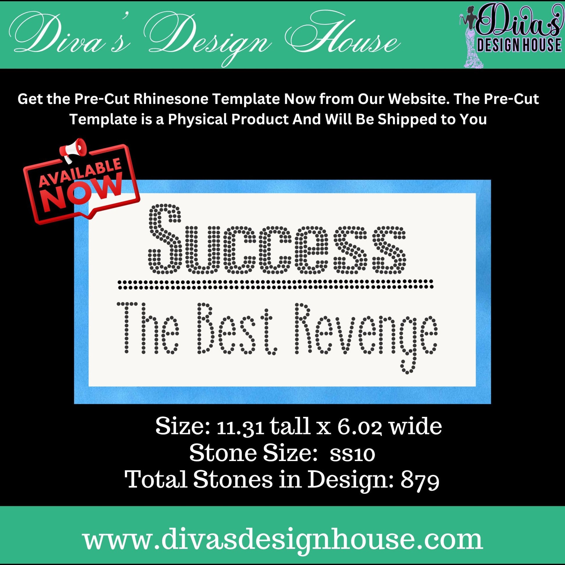 Success The Best Revenge Digital Rhinestone Download| SVG| PNG| Cricut & Silhouette| Svg File| ss10 Rhinestones Cut File|