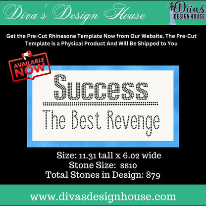 Success The Best Revenge Digital Rhinestone Download| SVG| PNG| Cricut & Silhouette| Svg File| ss10 Rhinestones Cut File|