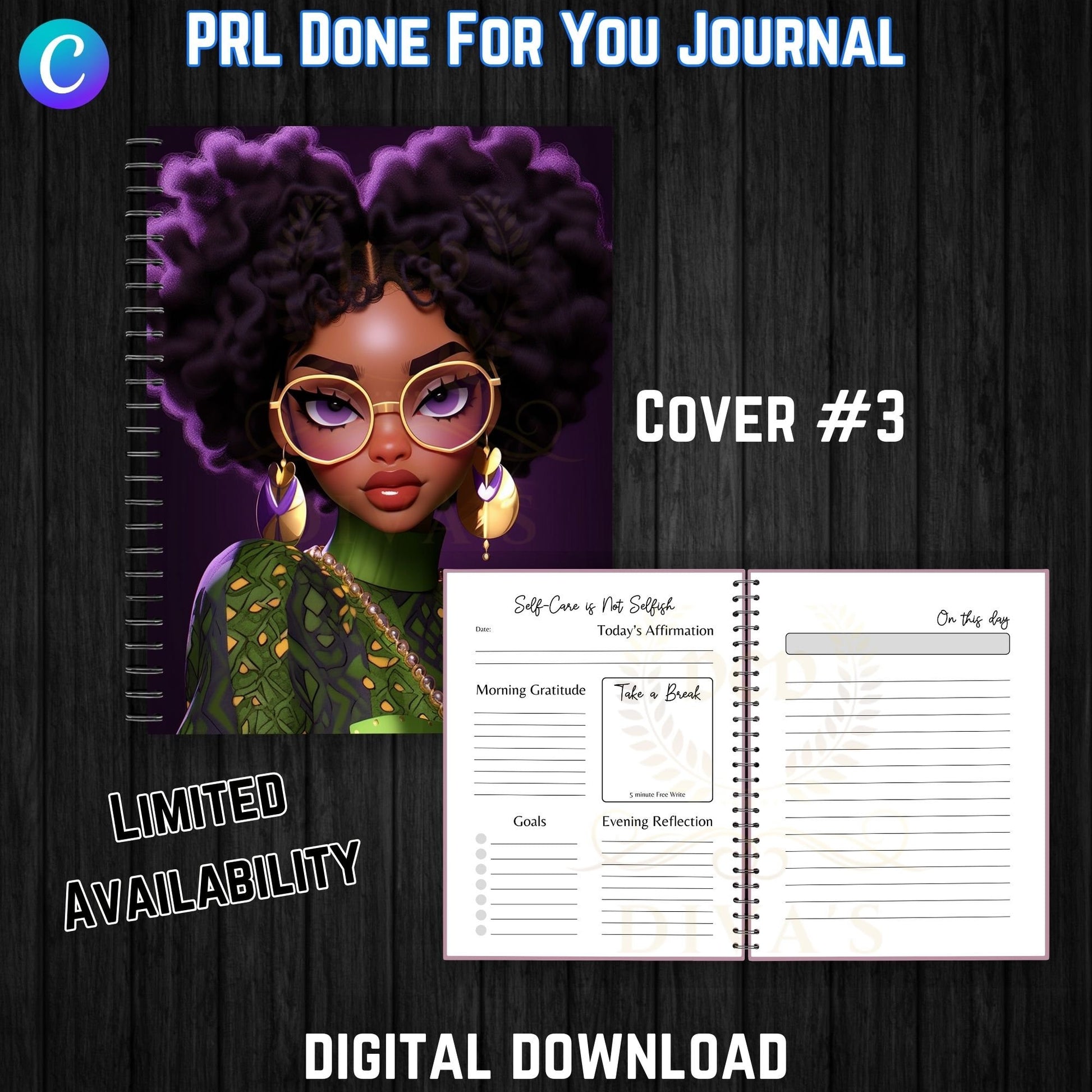 DFY Self-Love Journal | Includes a Small Business Commercial Use License| Canva Template| Done For Your Journal| Clipart|