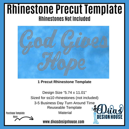 God Gives Hope Digital Rhinestone Download| SVG| PNG| Cricut & Silhouette| SVG file| ss10 Rhinestones Cut File| Melanin Rhinestone File|