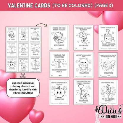 Valentines Coloring Candy Gram Printable| Kids Craft| Valentines Day| DIY Kids Craft| Kids Valentines| Digital Download| PNG File| Teachers